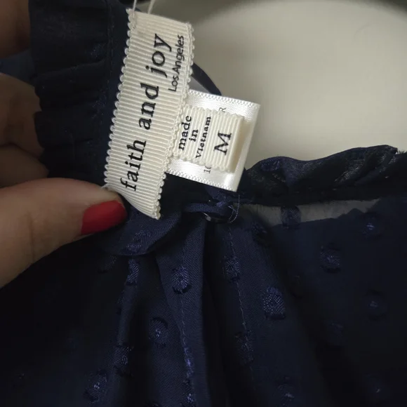 Faith and Joy Navy Blue Blouse - Picture 5 of 6